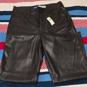 Old Navy Black Faux Leather Trousers